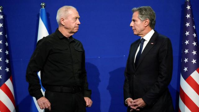 El ministro de Defensa de Israel, Yoav Gallant, y el secretario de Estado de EEUU, Antony Blinken.