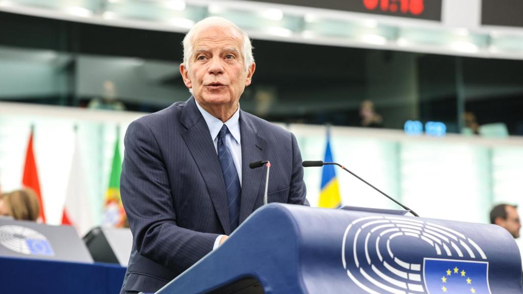 El jefe de la diplomacia de la UE, Josep Borrell, durante el debate de este miércoles en la Eurocámara