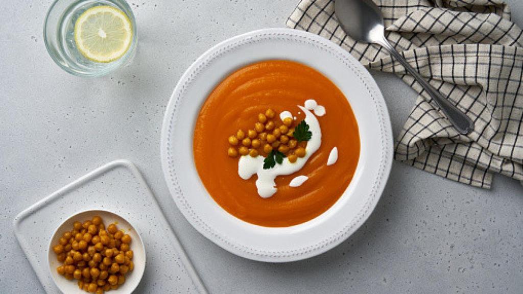 Sopa de calabaza y garbanzos