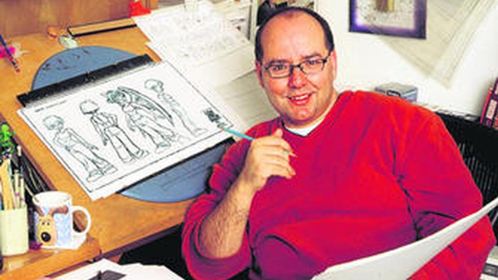 Raúl García, dibujando hace años.