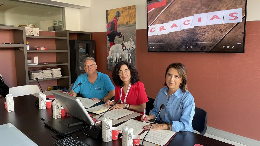 José Luis Alcaide, presidente de Hippocampus, María del Mar Pageo, de Cruz Roja y Ángeles Serna, presidenta de TM.