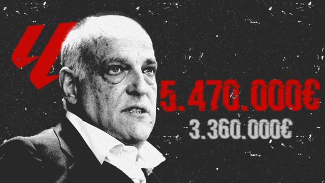 Javier Tebas, en un fotomontaje