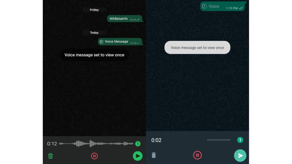 Nuevas notas de audio de WhatsApp que se reproducen sólo una vez