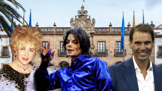 Fotomontaje del Hotel Reconquista con Elizabeth Taylor, Michael Jackson y Rafa Nadal.