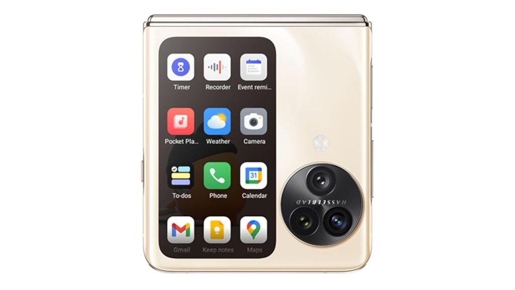 La pantalla trasera del OPPO Find N3 Flip permite usar WhatsApp y otras apps