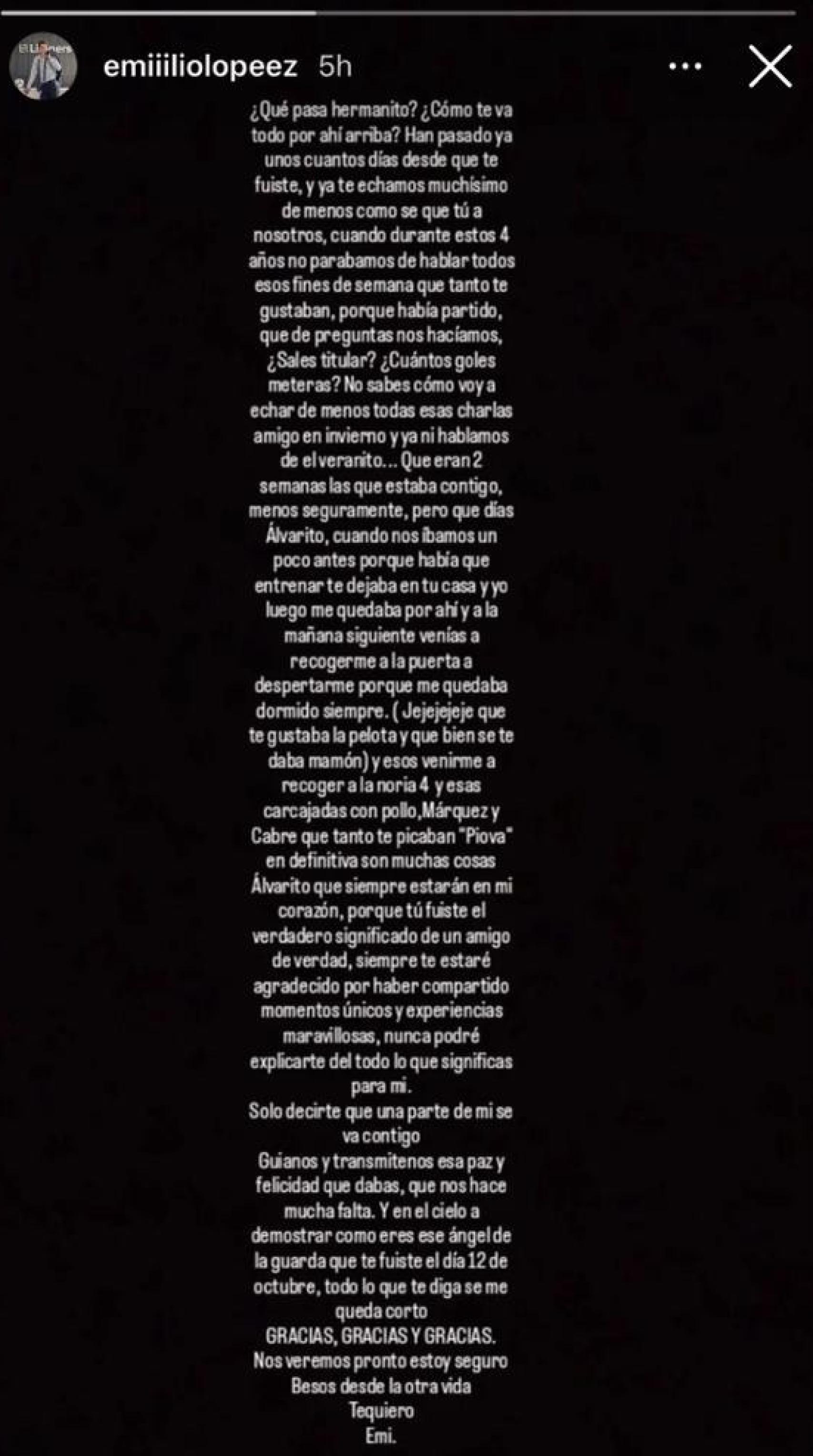 Captura de pantalla del amigo de Álvaro.