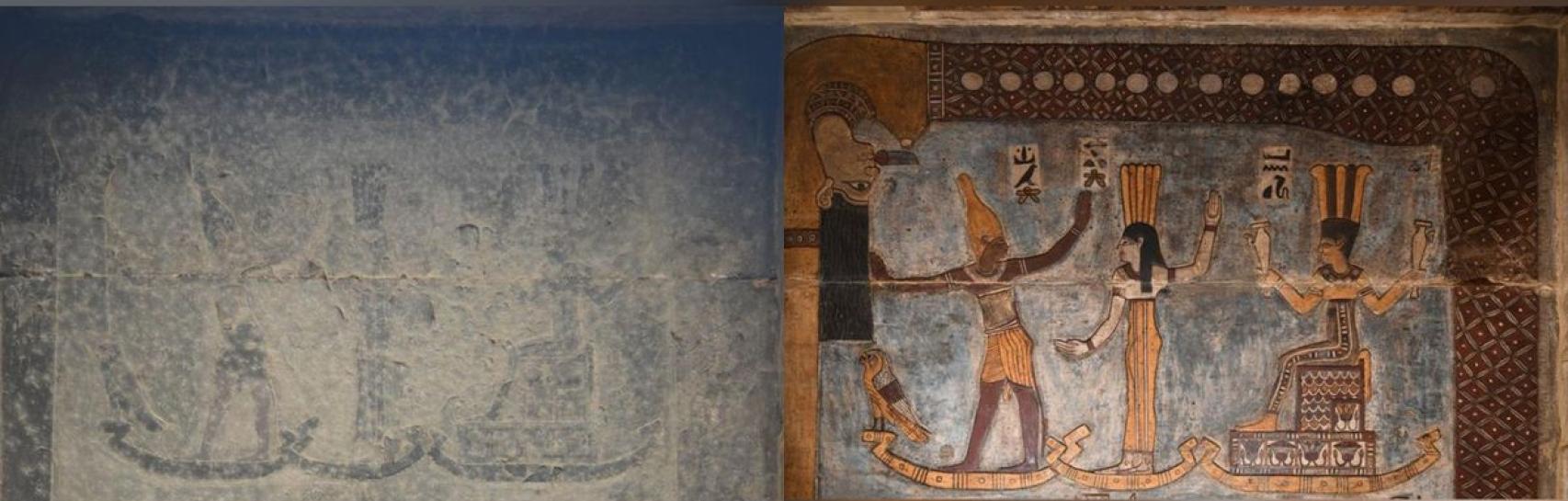 Antes y después de la restauración.