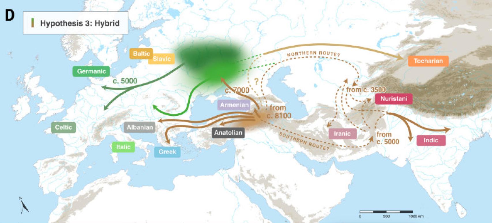 Expansión de las lenguas indoeuropeas, según los resultados del nuevo estudio.