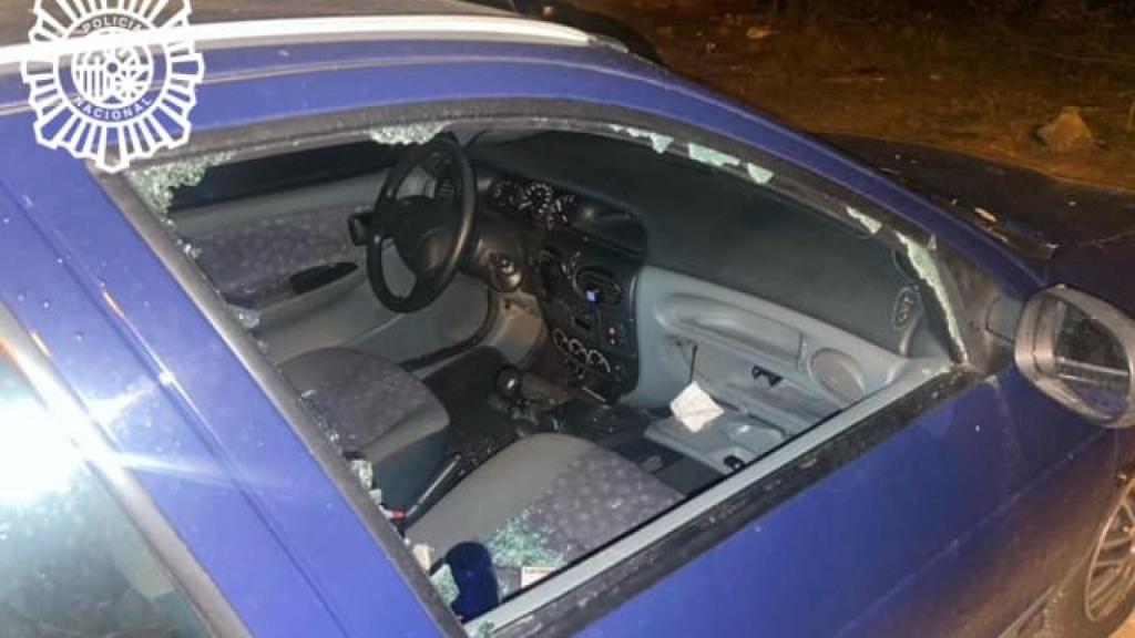Uno de los coches rotos en Salamanca