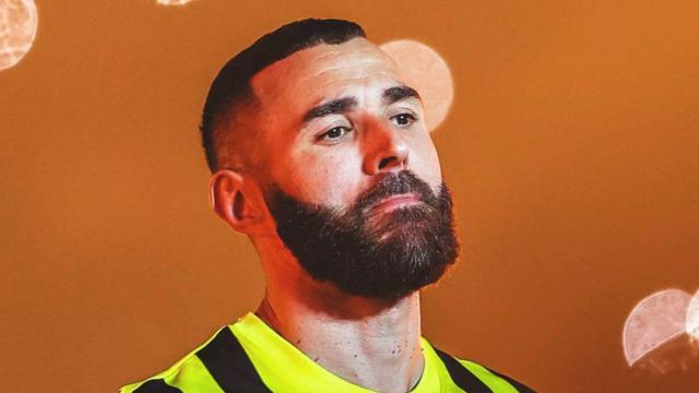 Karim Benzema, durante su presentación con el Al Ittihad.