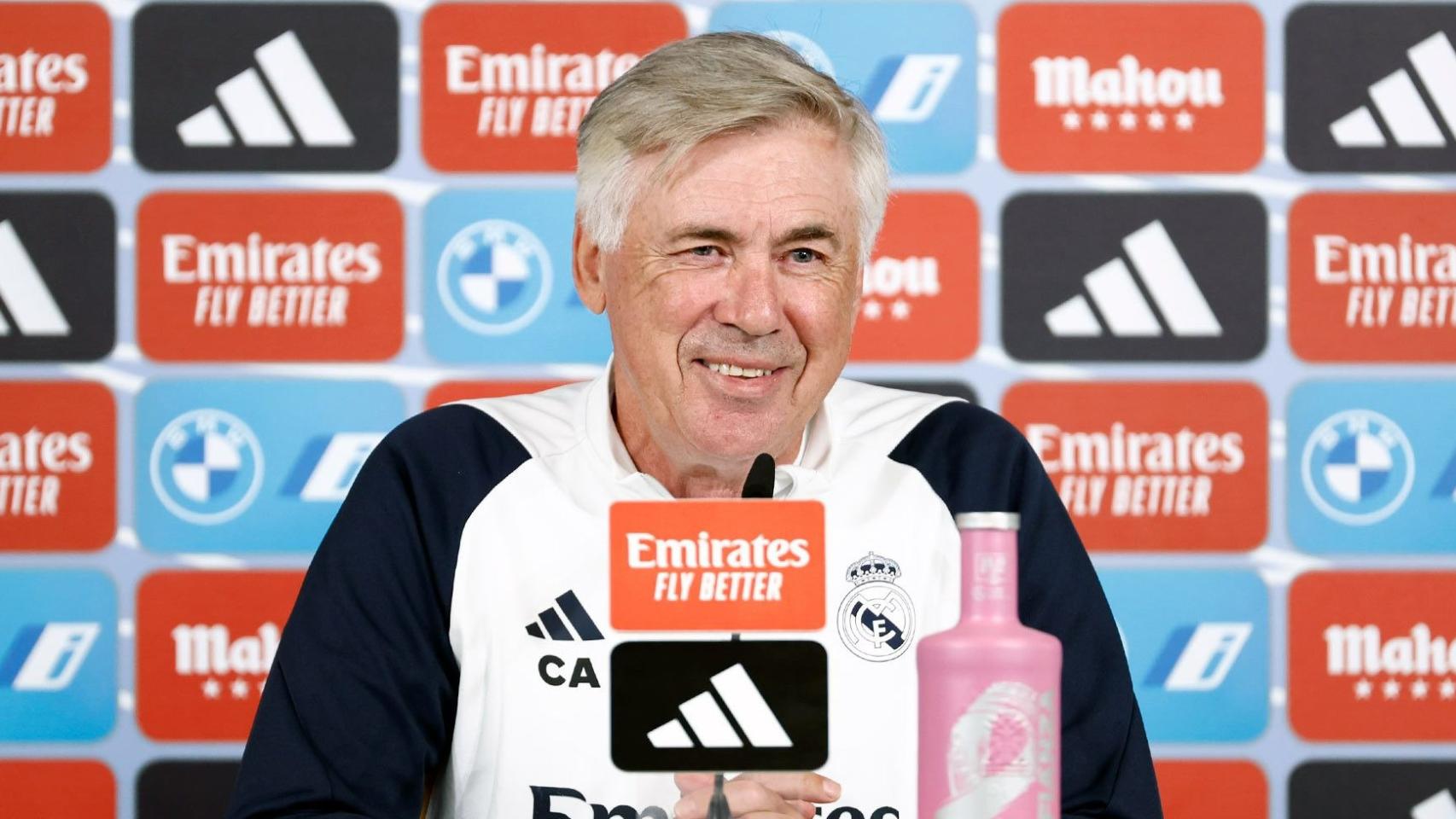 Carlo Ancelotti, durante la rueda de prensa previa al Sevilla - Real Madrid.