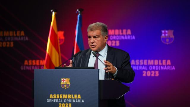 Laporta, durante la Asamblea del FC Barcelona