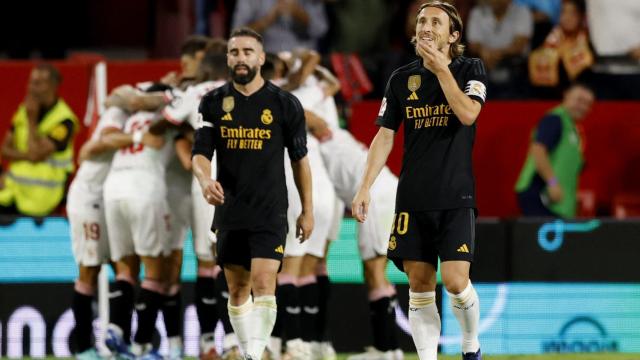 Modric y Carvajal se lamentan tras el 1-0