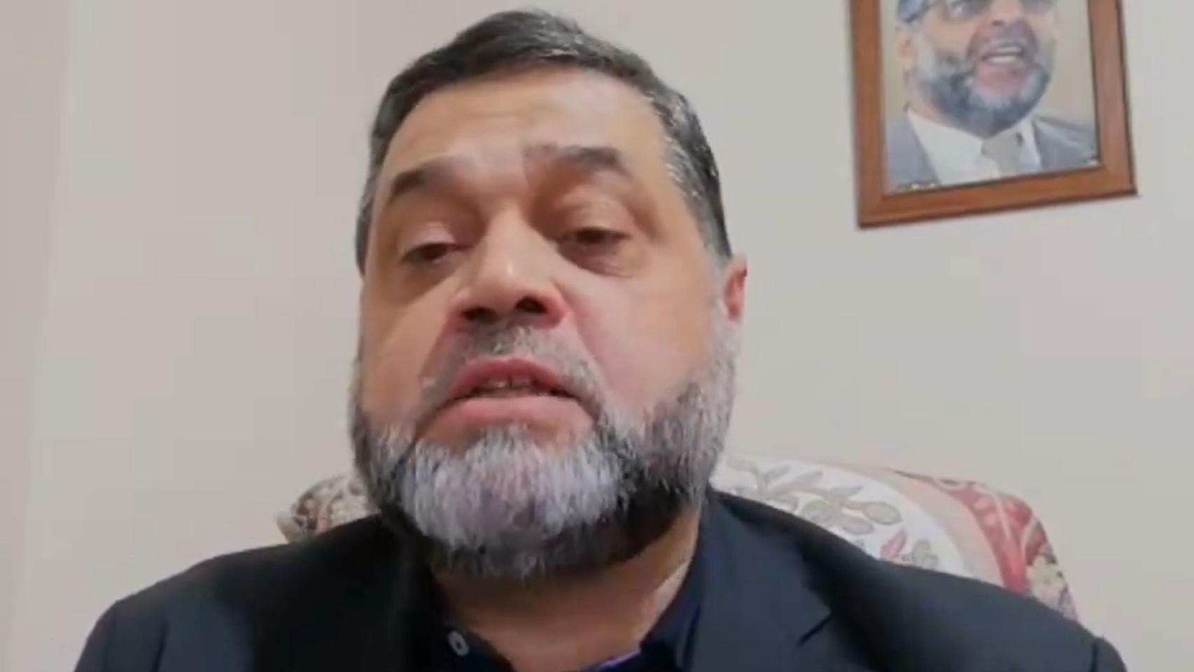 Osama Hamdan en una intervención en Al Jazeera