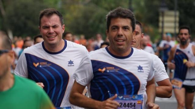 Carlos Mazón, durante la carrera. EE