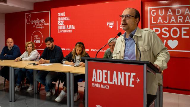 Pablo Bellido en el comité provincial del PSOE de Guadalajara. Foto: PSOE.