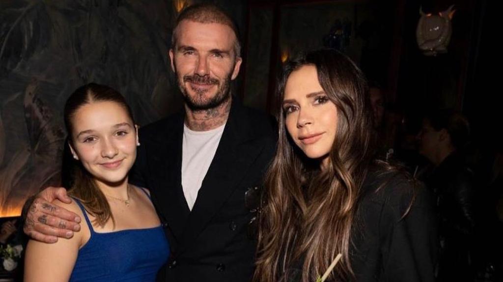 Harper, David y Victoria Beckham.