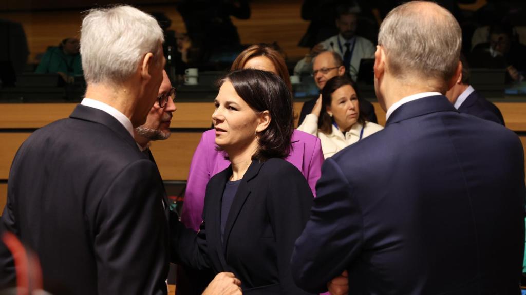 La ministra de Exteriores de Alemania, Annalena Baerbock, durante la reunión de este lunes en Luxemburgo
