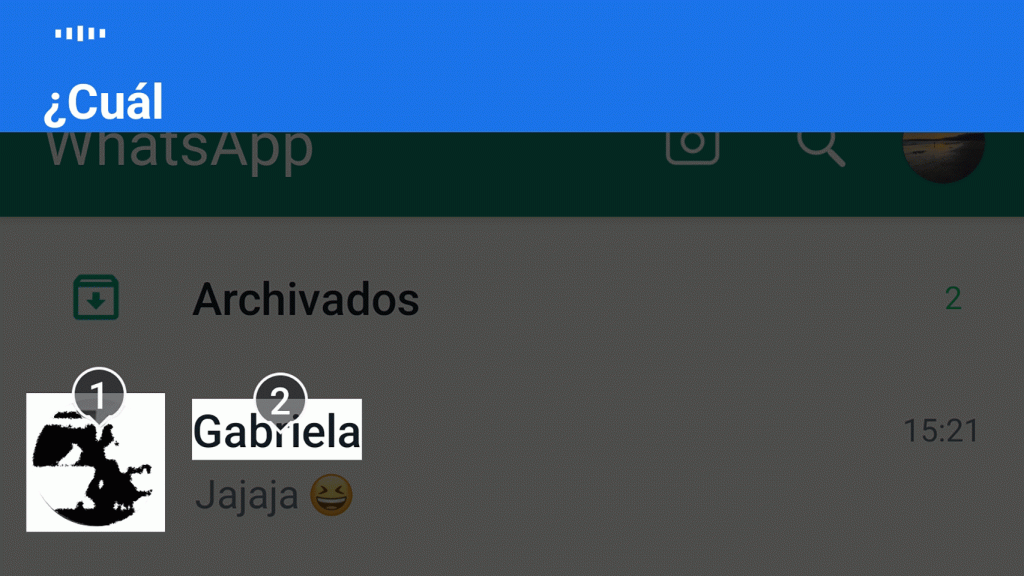 Ejemplo de uso de Voice Access en WhatsApp