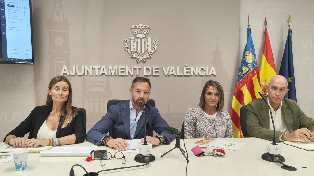Los cuatro concejales de Vox, imagen de archivo. EE