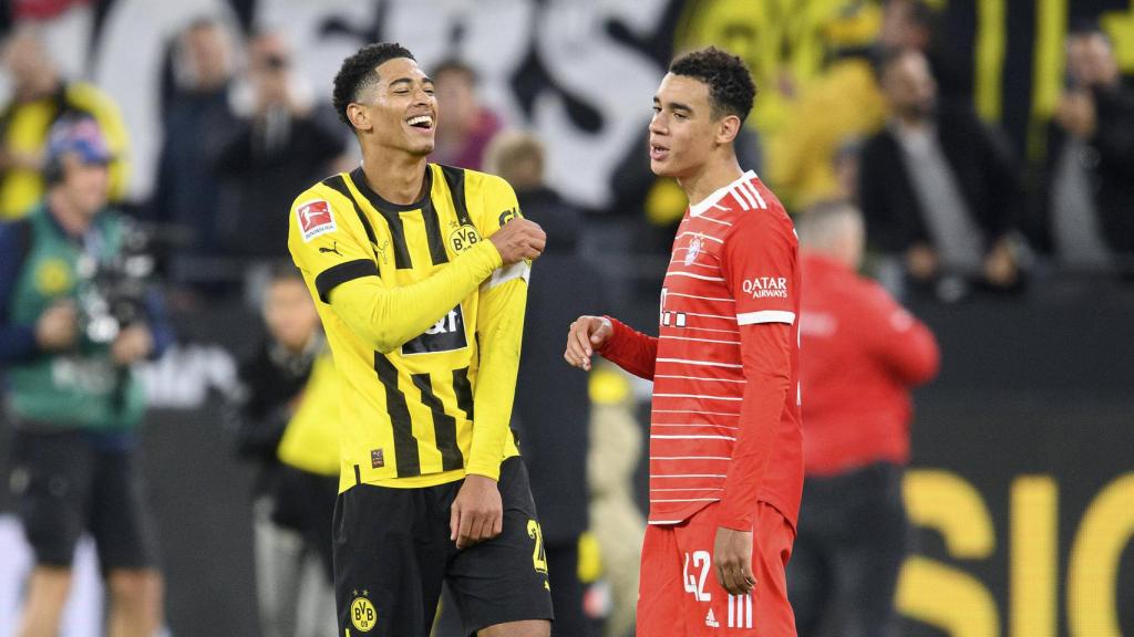 Bellingham y Musiala, durante un partido de la Bundesliga