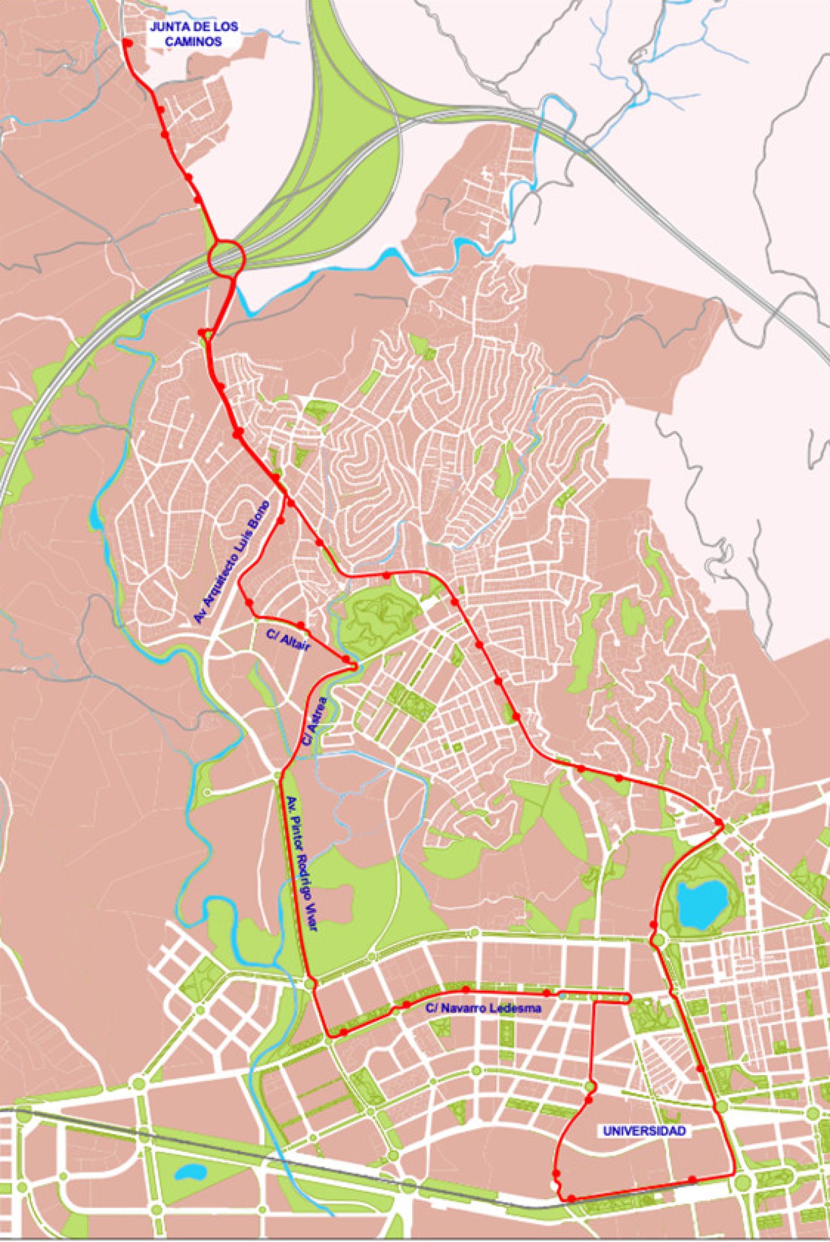 Plano del recorrido de la C5.