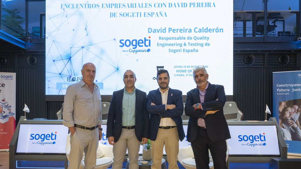 David Nierga, David Pereira, Angel Recio y Javier Fernández, minutos antes del inicio del Encuentro Empresarial.