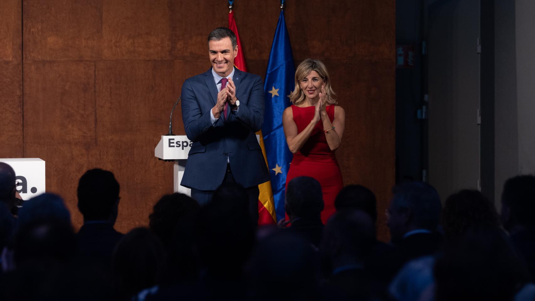 Pedro Sánchez y Yolanda Díaz este martes.