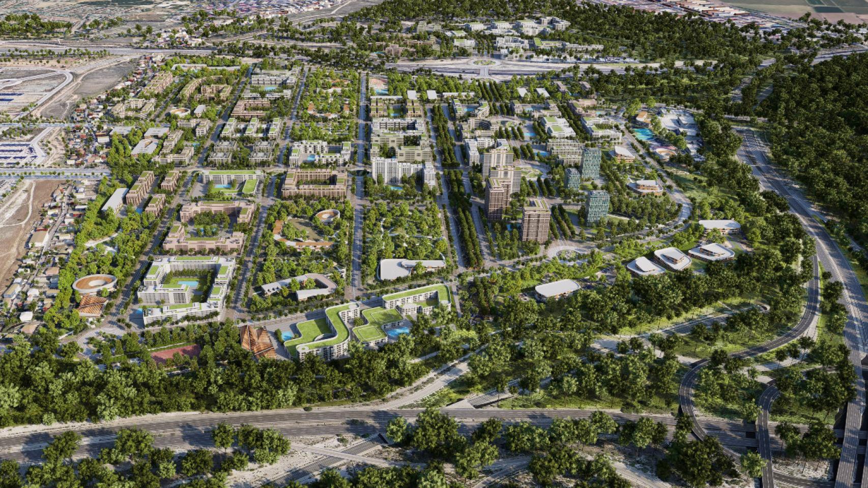 Proyección virtual de Los Cerros, uno de los desarrollos del sureste de Madrid.