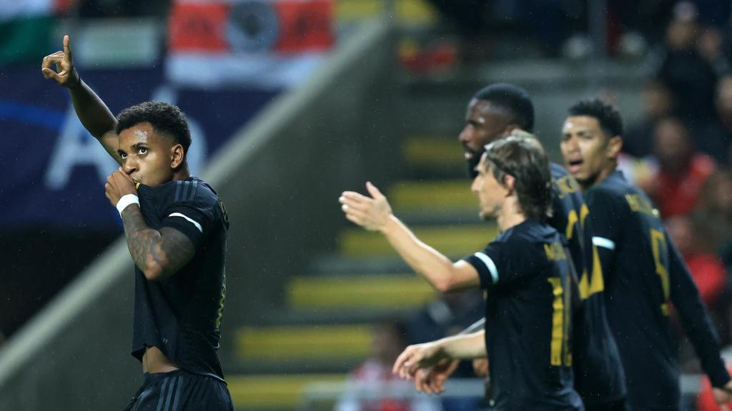 Rodrygo celebra su gol ante el Braga.