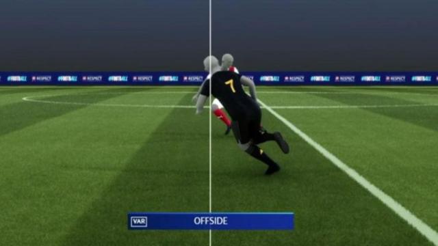 Render del fuera de juego de Vinicius contra el Sporting de Braga