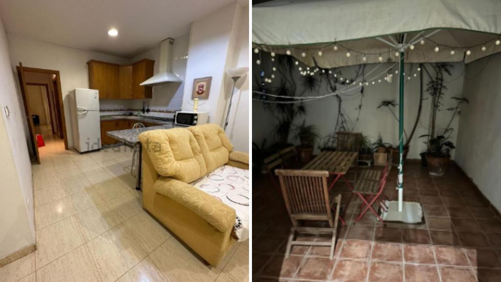 Salón y terraza del piso