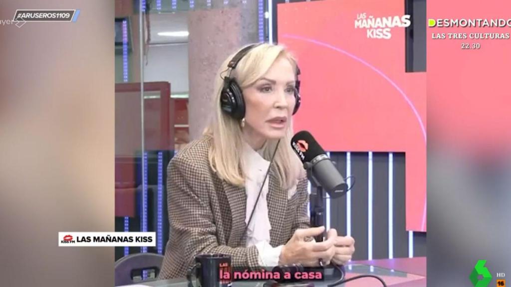 Carmen Lomana, en una imagen emitida en 'Aruser@s'.