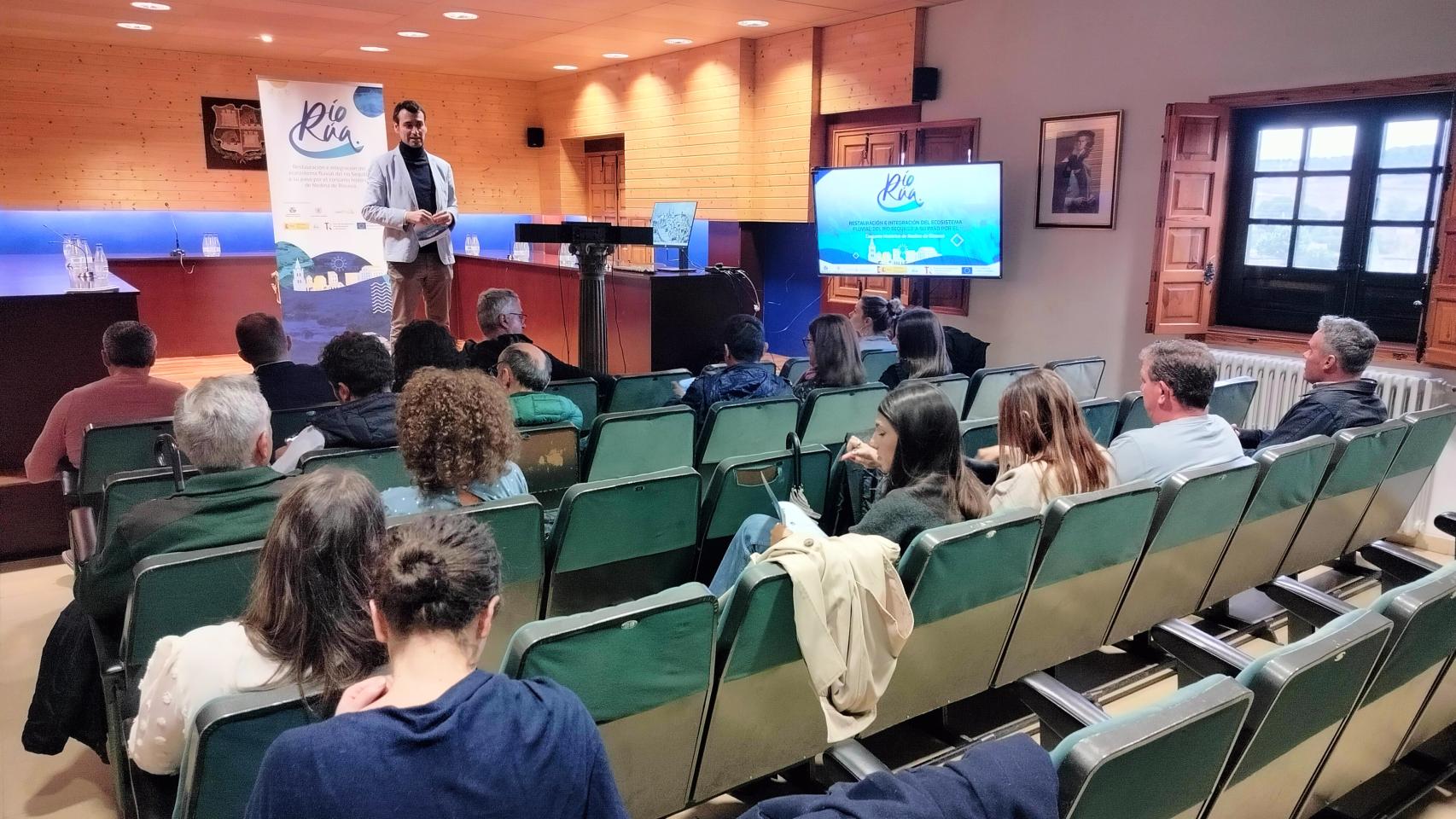 Imagen de la presentación del plan de prevención y protección ante el riesgo de inundaciones del río Sequillo, este miércoles en Medina de Rioseco.