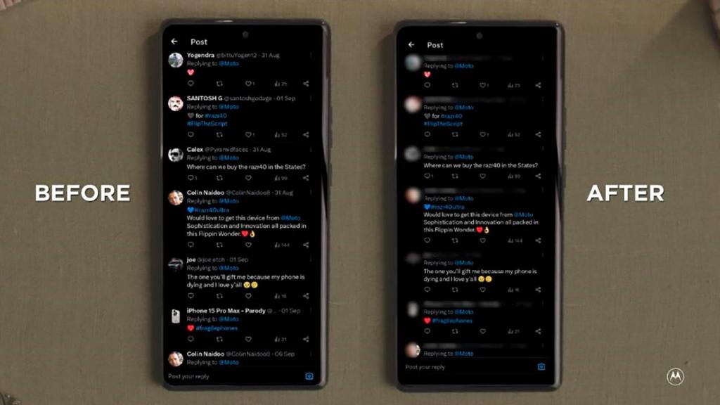 Difuminación de contenido privado de Motorola