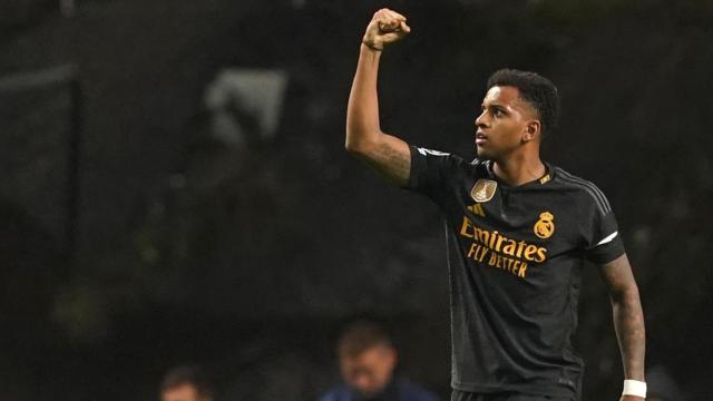 Rodrygo celebra su gol ante el Sporting de Braga.