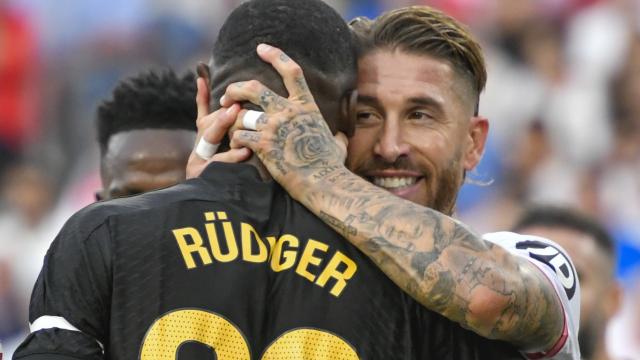 Rüdiger, junto a Sergio Ramos tras su encontronazo.