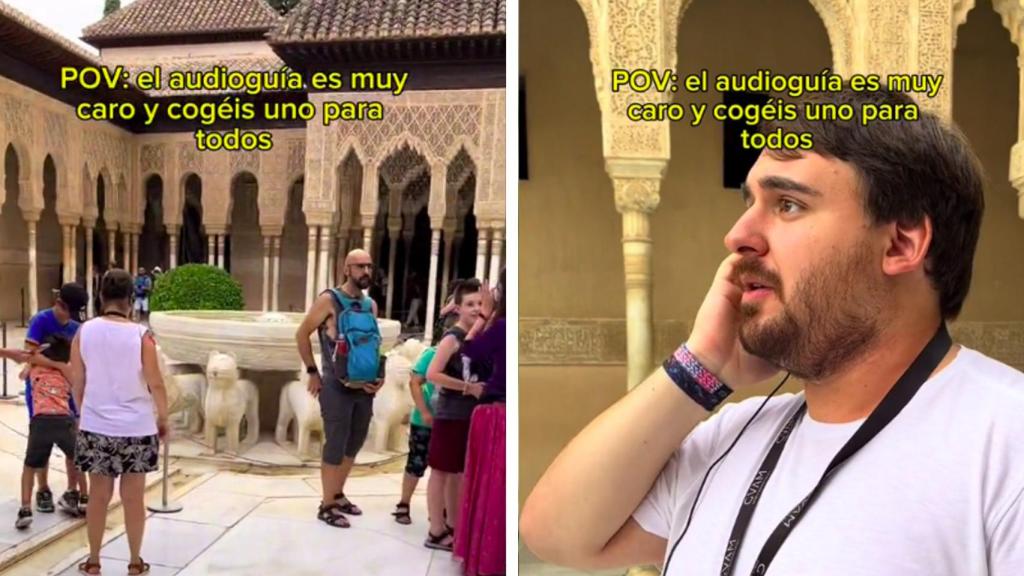 Dos capturas del vídeo viral.