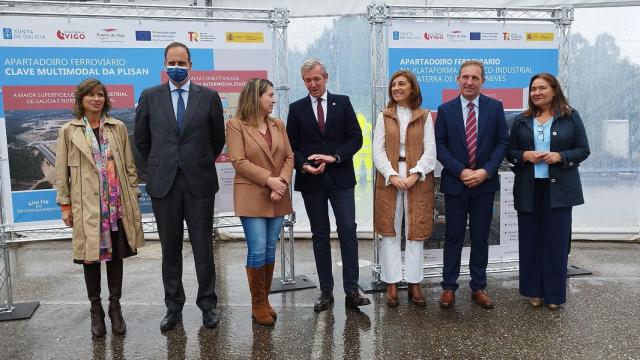 Acto de inauguración de las obras del apartadero ferroviario.