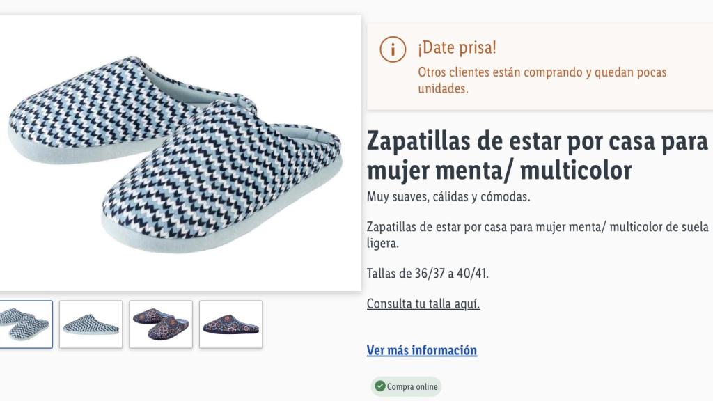 Zapatillas de estar por casa.