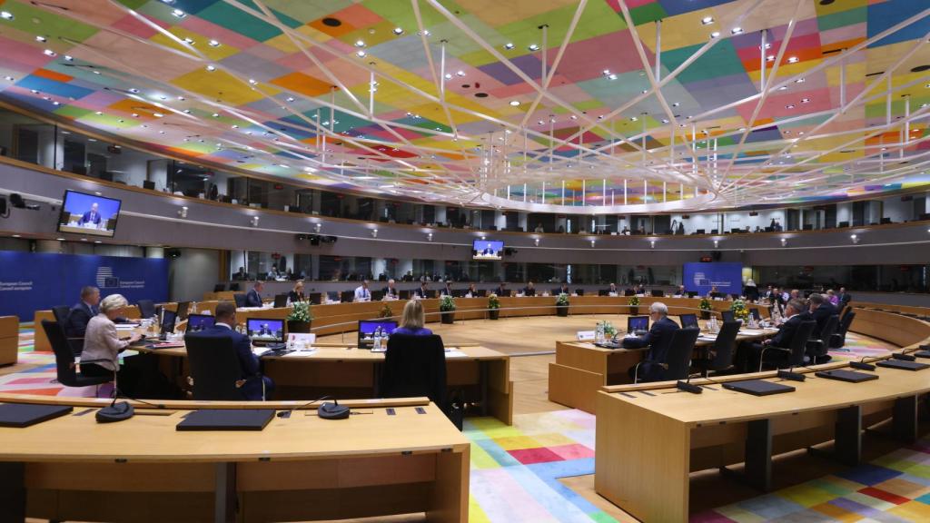 Los líderes europeos, durante su reunión de este jueves en Bruselas