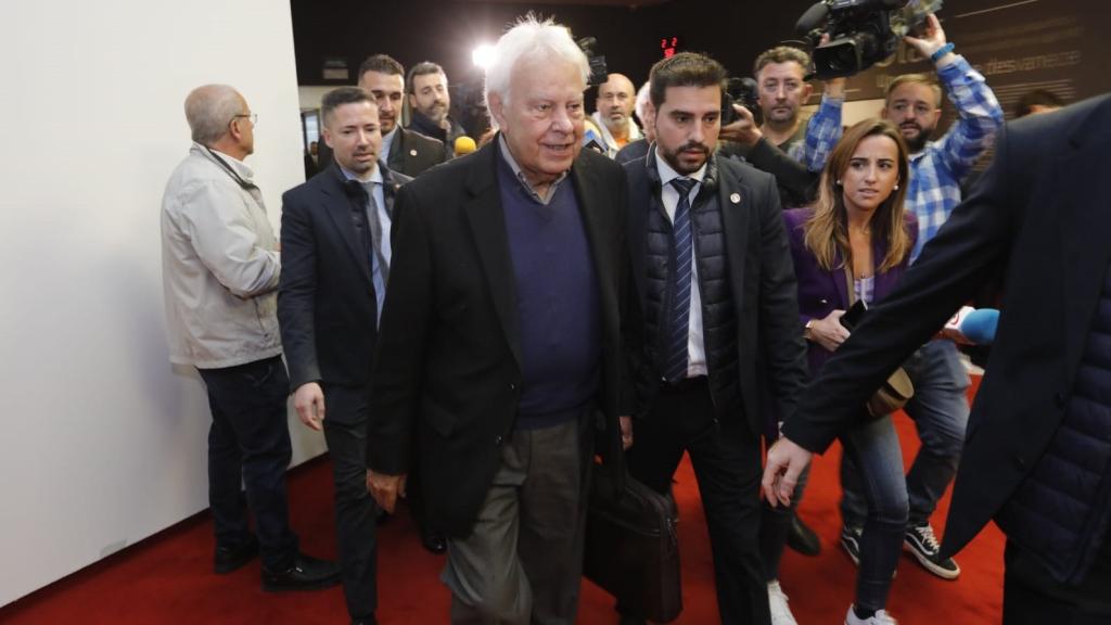 El expresidente del Gobierno Felipe González este jueves en un acto en Avilés, Asturias.