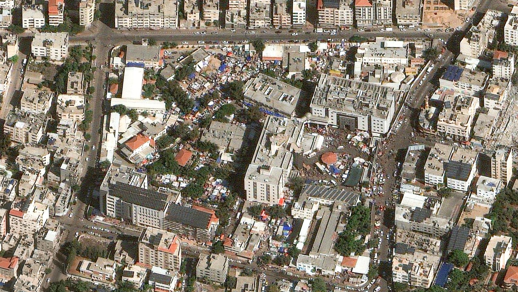 Vista aérea del hospital de Shifa, en Gaza