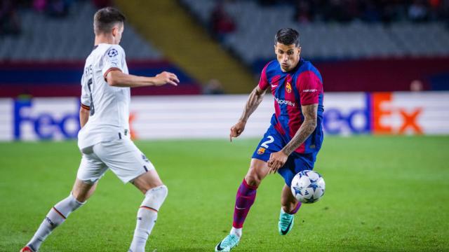 Joao Cancelo en su último partido frente al Barça