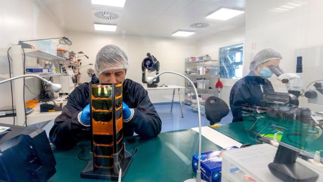 Los técnicos de Emxys, la empresa de Elche en el Parque Científico de la UMH.