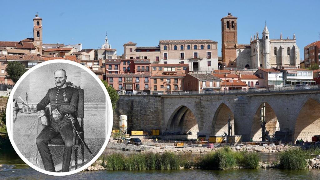 Imagen de Saturnino Abuín y del municipio de Tordesillas, en un montaje de EL ESPAÑOL.