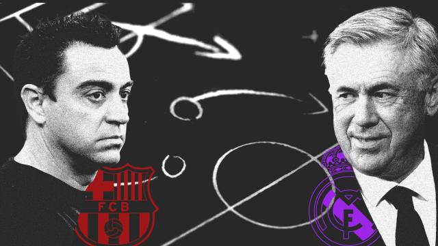 Xavi Hernández y Carlo Ancelotti, en un fotomontaje