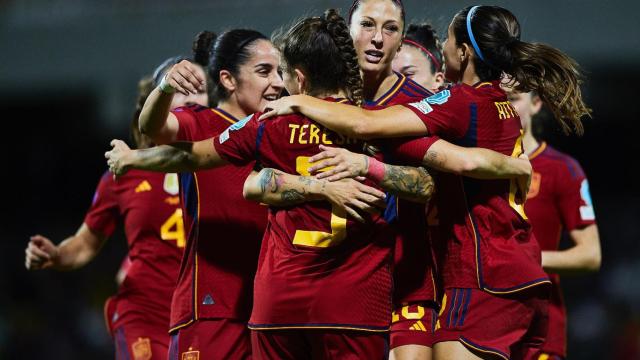 Jenni Hermoso celebra el gol