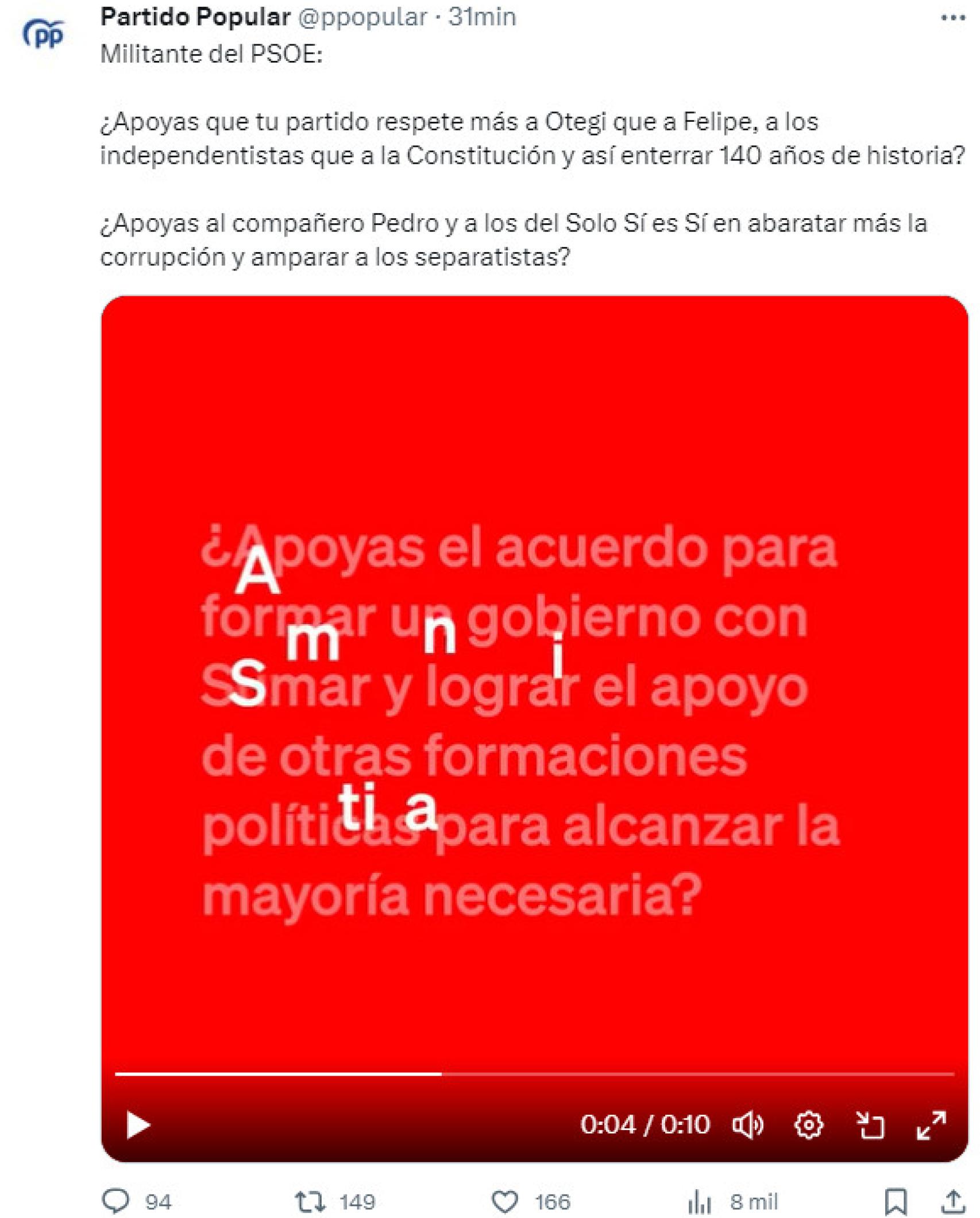 Tuit del PP