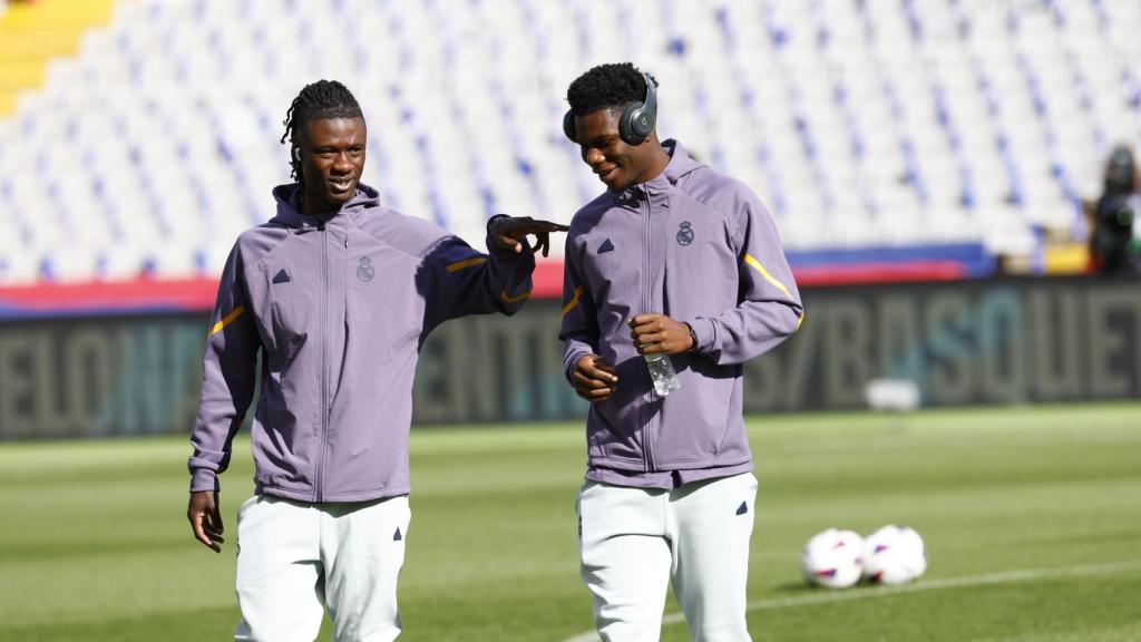 Camavinga y Tchouaméni, en Montjuïc